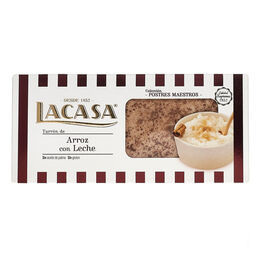 Turrón de arroz con leche Lacasa sin gluten 225 g.