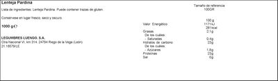 Lenteja Luengo 1kg pardina