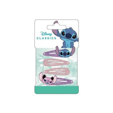 Clips pelo Stitch morado 4 unidades