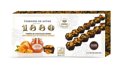 Turrón de chocolate negro con naranja amarga 1880 200g