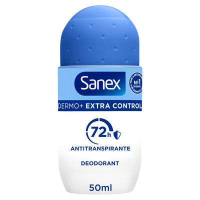 Desodorante Roll-On Sanex Dermo+ Extra Control 72-Horas Antitranspirante 50ml