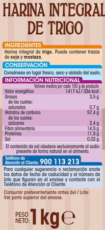 Harina de trigo integral Alipende 1kg