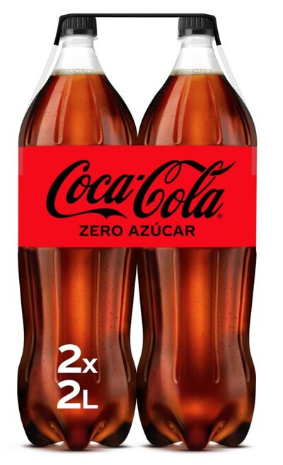 Refresco cola Coca-Cola botella 2l pack 2 zero az&uacute;car