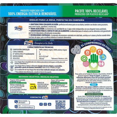 Servilleta Foxy Happy Hour 50 unidades