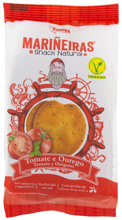 Snack Pan Mariñeiras 100gr Tomate&Orégano Y Aceite De Oliva Virgen Extra