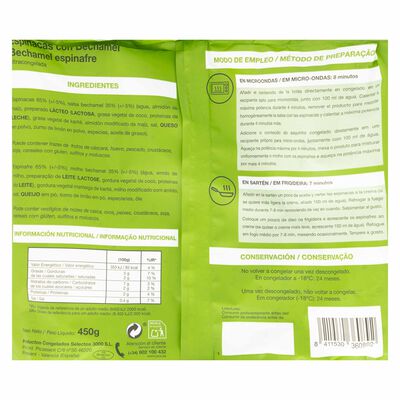 Espinacas con bechamel Cocinarte 450g