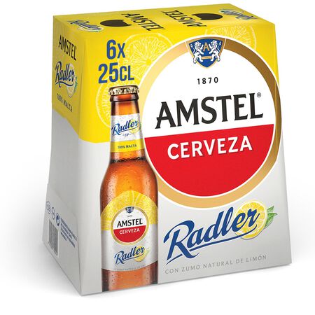 Cerveza con limón Amstel Radler pack 6 botellas 25cl