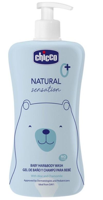 Gel y Champu de baño Bebe Chicco 500ml natural Sensation