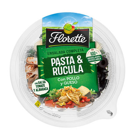 Ensalada pasta y rúcula con pollo y queso Florette 320g