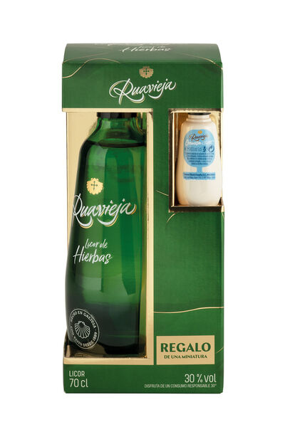 Licor de hierbas Ruavieja 70cl + miniatura