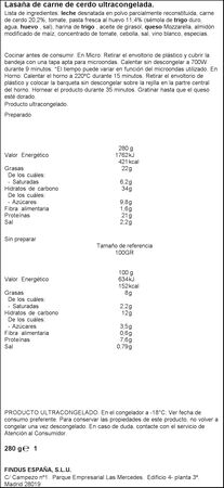 Lasaña La Cocinera boloñesa 280g