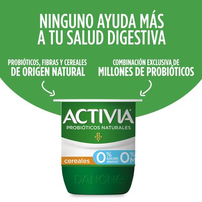B&iacute;fidus Activia fibra desnatado 0% materia grasa pack 4 cereales