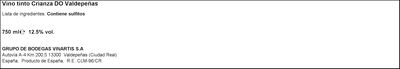 Vino tinto DO Valdepe&ntilde;as Se&ntilde;or&iacute;o los Llanos crianza