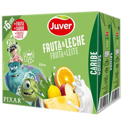 Bebida de fruta y leche Caribe Juver pack 6 200ml