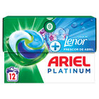 Detergente en cápsulas Ariel pods 12 lavados con toque de lenor frescor abril