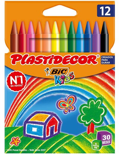 Ceras Plastidecor Bic 12 Unidades Colores