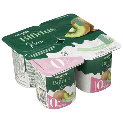 Yogur bifidus 00% sin azúcar añadido pack 4 kiwi Alipende