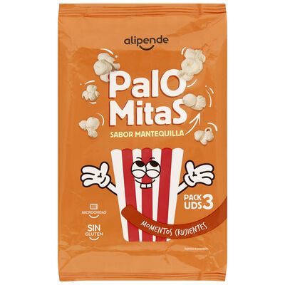 Palomitas mantequilla microondas s/gluten Alipende pack 3