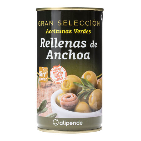 Aceitunas rellenas de anchoa Alipende 150g seleccion