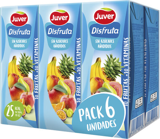 Zumo multifrutas sin azúcar Disfruta Juver pack 6