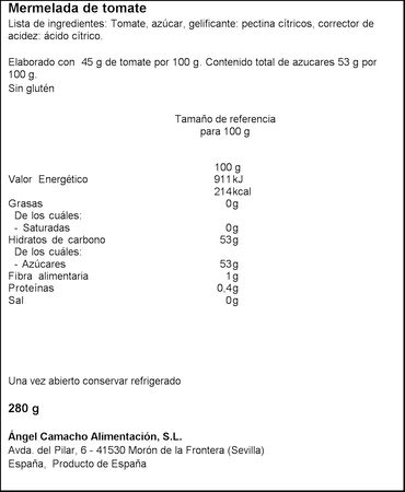 Mermelada de tomate La Vieja F&aacute;brica 280g