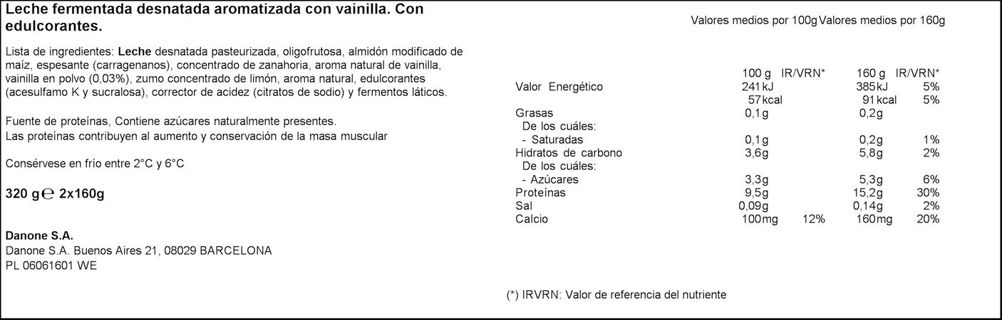 Yogur proteínas Yopro pack 2 vainilla