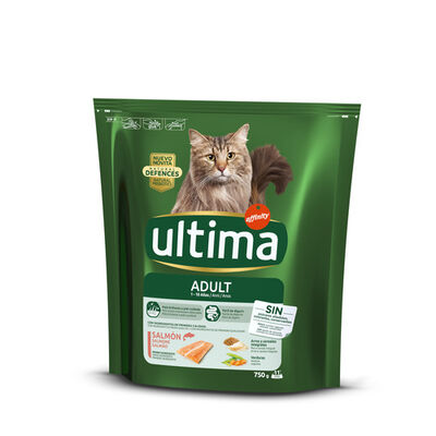 Alimento de salmón para gato ULTIMA, paquete 750 g