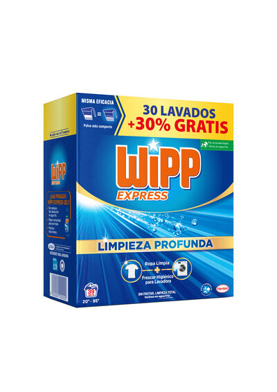 Detergente en polvo Wipp 30+9 lavados limpieza profunda