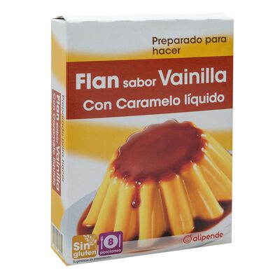 Preparado para hacer flan de vainilla y caramelo 2 uds Alipende 93g