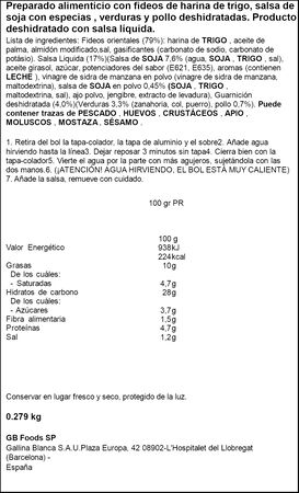 Fideos orientales Yatekomo Yakisoba Pollo pack de 3 vasos de 93g