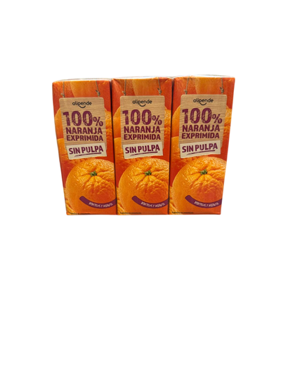 Bebida de zumo 100% exprimido sin pulpa Alipende 200 ml