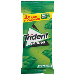 Chicle sin azúcar sabor hierbabuena Trident Senses pack 3