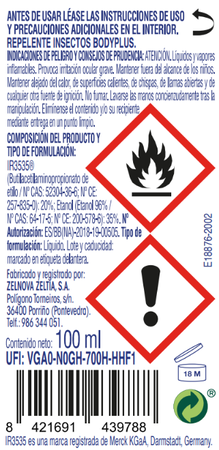 Repelente mosquito Bodyplus 100ml