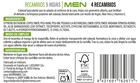 Sistema Afeitado Recambio 5Hojas Bodyplus 4 Unidades