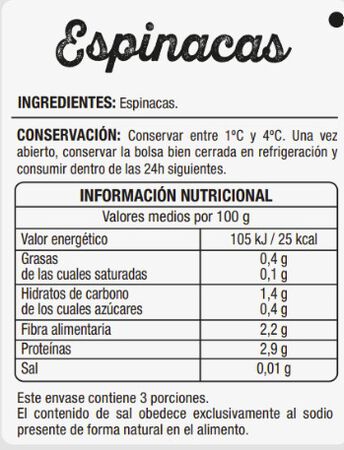 Espinaca bolsa Alipende 300g
