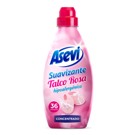 Suavizante concentrado Asevi 36 lavados talco rosa hipoalergenico