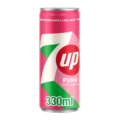 Refresco zero azúcar lima limón y frambuesa 7Up 33cl Pink