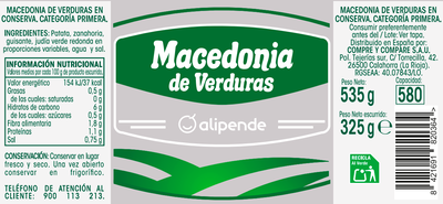 Macedonia de verdura Alipende 325g
