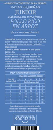 Alimento completo para perro Meque junior pollo 1,2kg