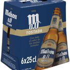Cerveza sin alcohol Mahou 00 Tostada pack 6 botellas 25cl