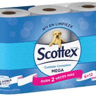 Papel higi&eacute;nico Scottex 6 rollos mega doble rollo