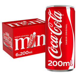 Refresco Coca-Cola Sabor Original mini lata 20cl pack 6 6 x 20 cl