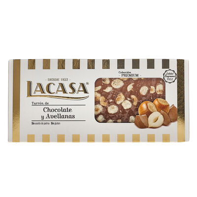 Turrón de chocolate con avellanas Lacasa 250g