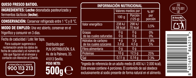 Queso fresco batido proteínas 0% Alipende 500g