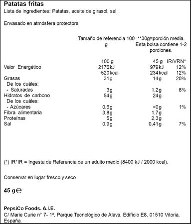 Patatas fritas Lays Gourmet 45g