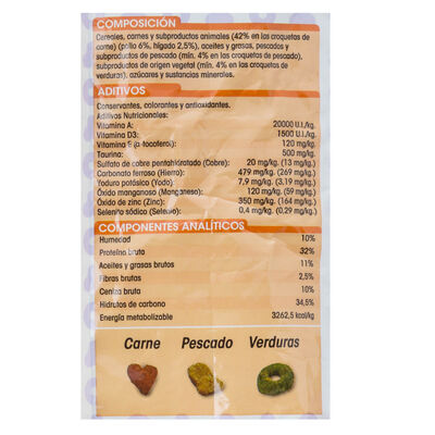 Alimento completo para gato Meque carne verdura pescado 2kg