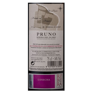 Vino tinto DO Ribera del Duero Pruno roble