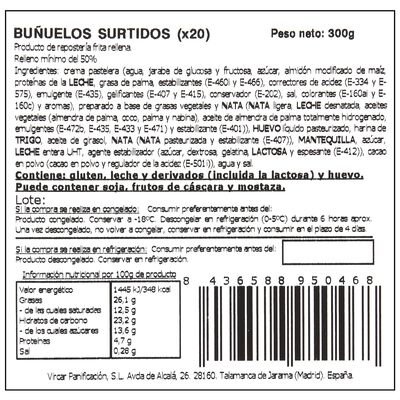 Bu&ntilde;uelos surtidos rellenos variados 300g