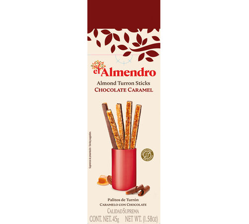Palitos de turrón de chocolate y caramelo Almendro 45g