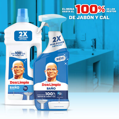 Limpiahogar ba&ntilde;o spray Don Limpio 800 ml Elimina manchas de jab&oacute;n y cal